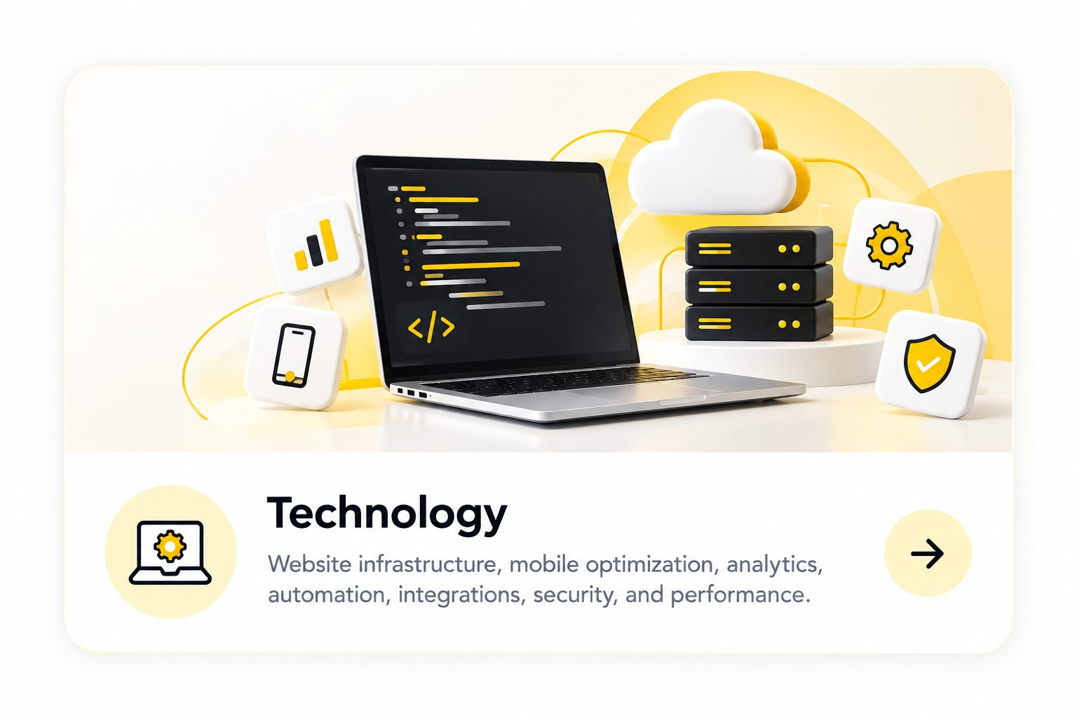Yellow Tech Illustration Card